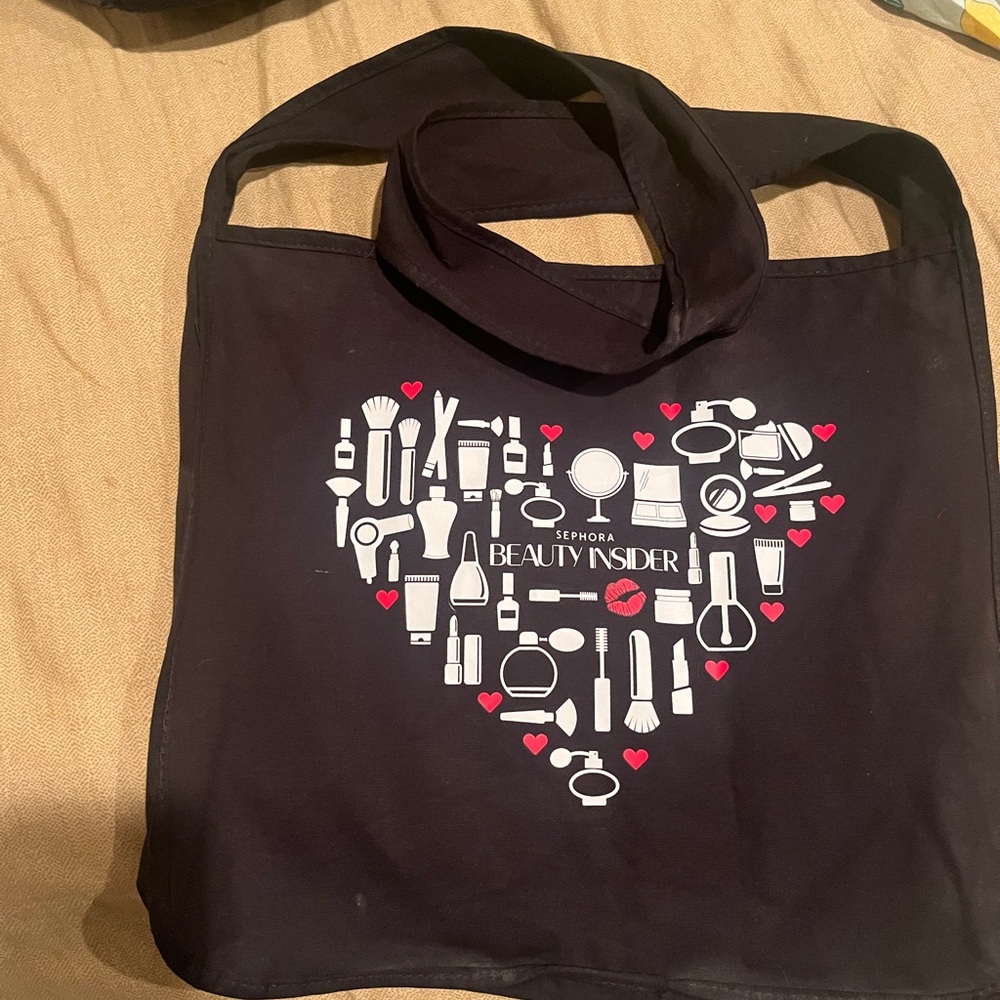 Sephora Beauty Insider Black Heart Tote